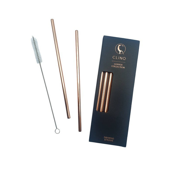 Clinq Copper Drinking Straws Main01
