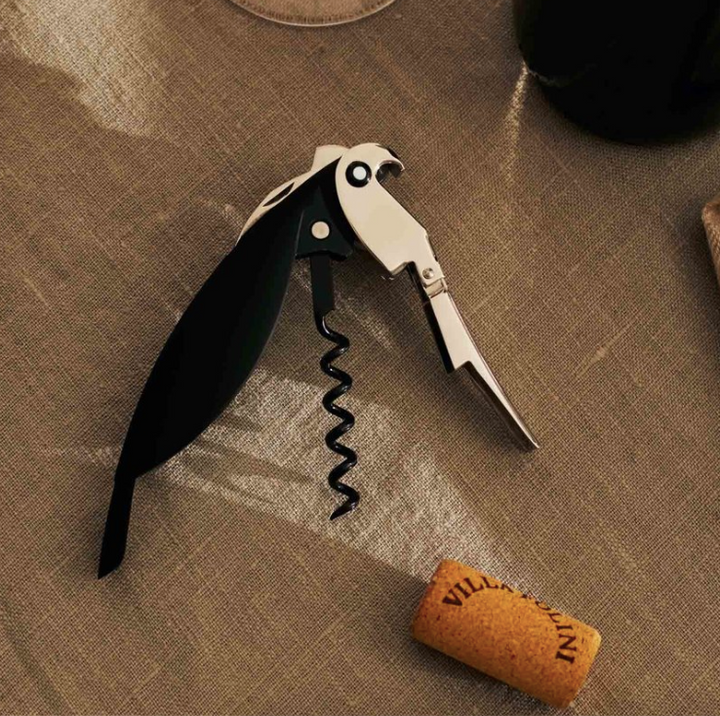 ALESSI Parrot Sommelier Corkscrew Black Mendini Lifestyle01