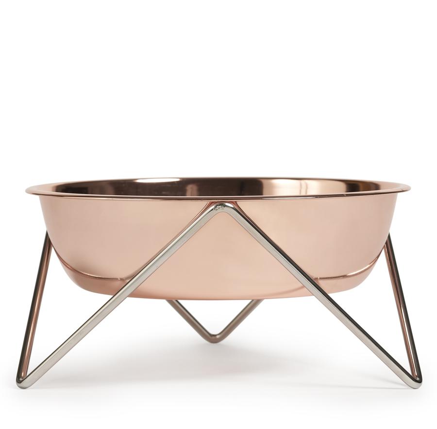 Bendo Woof Dog Bowl Copper on Chrome
