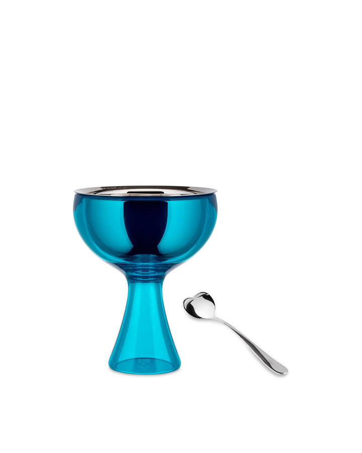 Alessi Big Love Ice Cream Bowl and Spoon Blue Main01