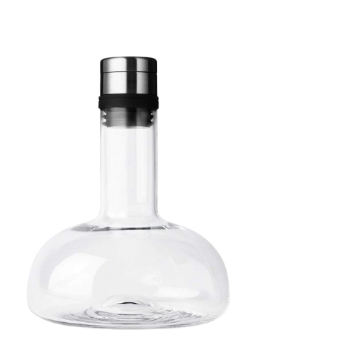 AUDO COPENHAGEN WINE BREATHER CARAFE CLEAR SILVER MAIN077