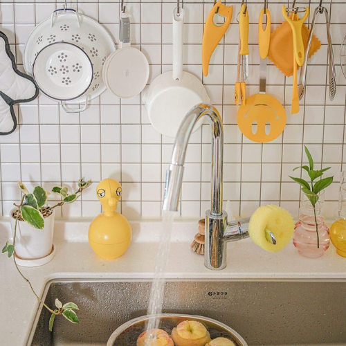 Alessi Mr Cold Liquid Soap Dispenser Yellow Life02