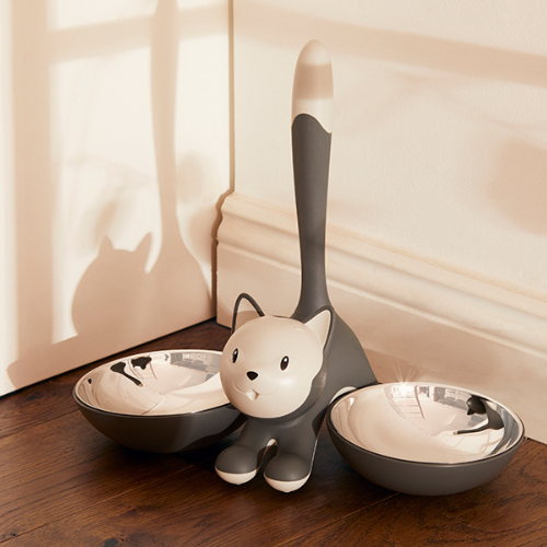 Alessi Tigrito Cat Bowl Grey Life01