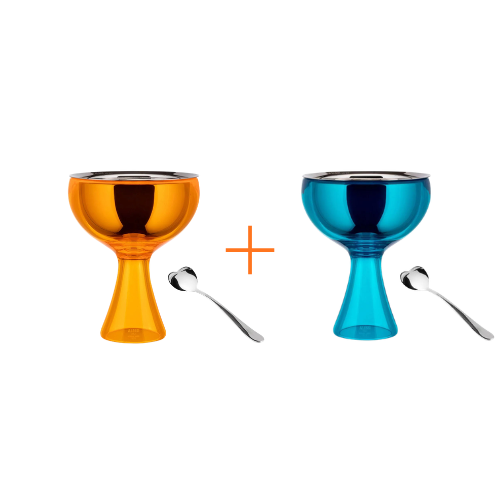 Alessi Big Love Ice Cream Bowl Bundle Orange + Blue Main01