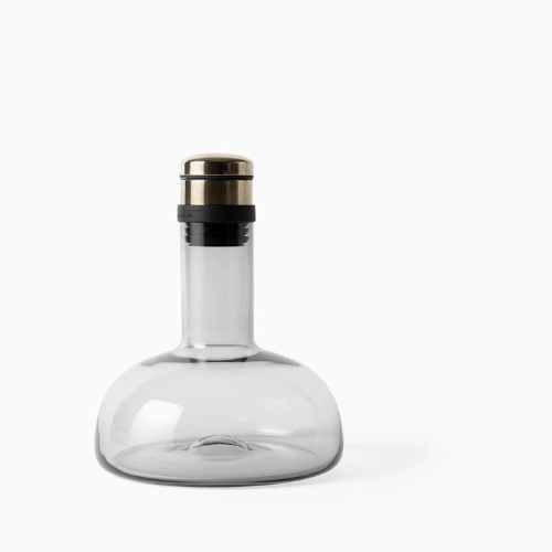 Audo Copenhagen | Wine Breather Carafe Smoke with Brass Lid