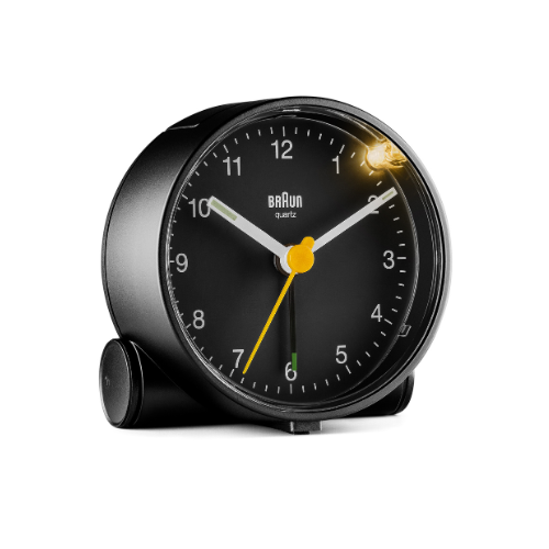 Braun BC01B Classic Analogue Alarm Clock in Black Main03