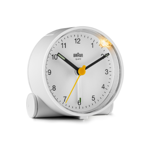 Braun BC01W Classic Analogue Alarm Clock in White Main03