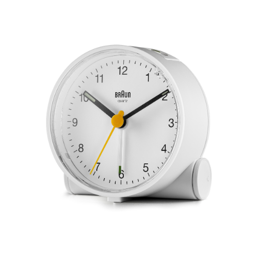 Braun BC01W Classic Analogue Alarm Clock in White Main04