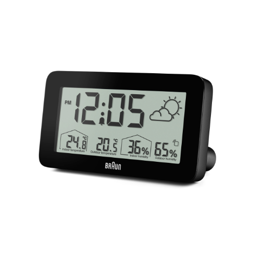 Braun | BC13BP Digital Wether Station Clock in Black Main05