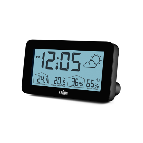 Braun | BC13BP Digital Wether Station Clock in Black Main06