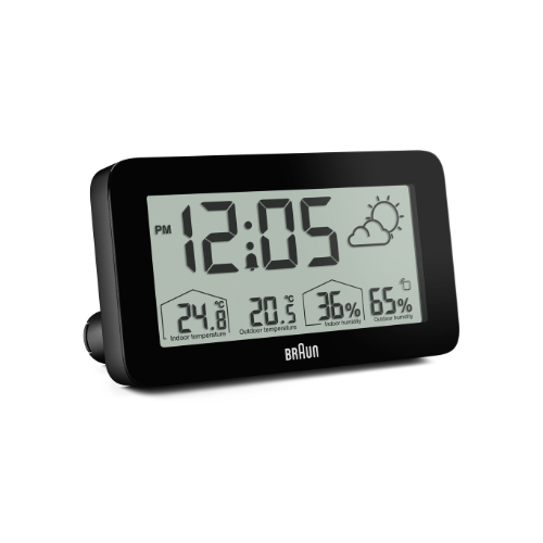 Braun | BC13BP Digital Wether Station Clock in Black Main01