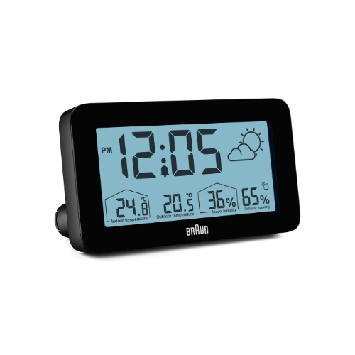 Braun | BC13BP Digital Wether Station Clock in Black Main02