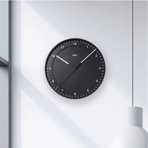 Braun BC17B Classic Large Analogue Wall Clock in Black Life01