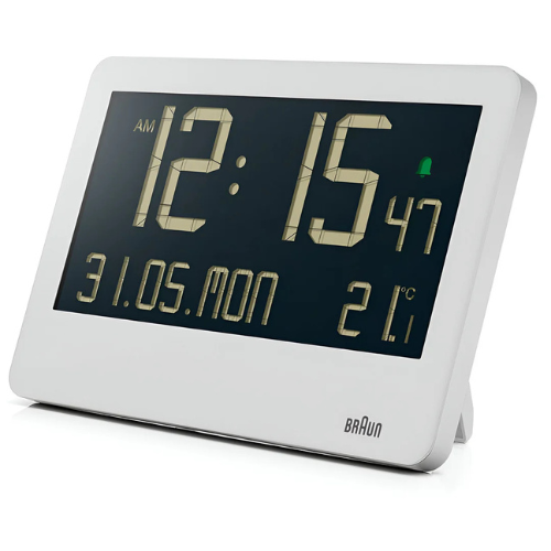 Braun Digital Wall Clock in White 26cm BC14W Main01