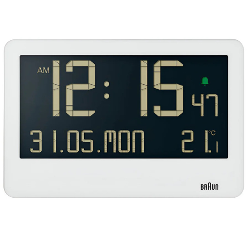 Braun Digital Wall Clock in White 26cm BC14W Main02