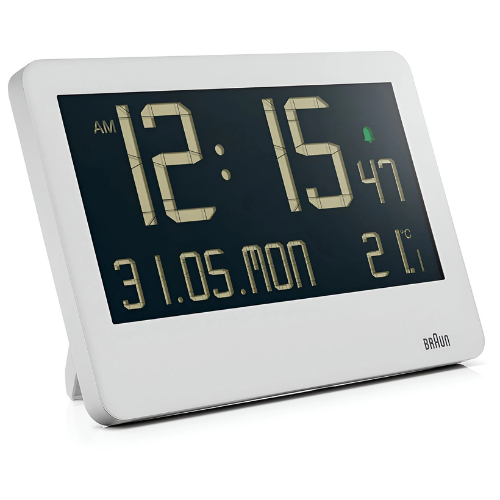 Braun Digital Wall Clock in White 26cm BC14W Main04