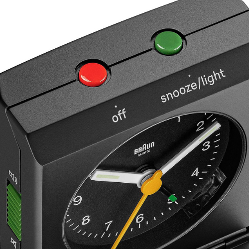 Braun Travel Analogue Alarm Clock Foldable Lid in Black 8cm BC05B Main05