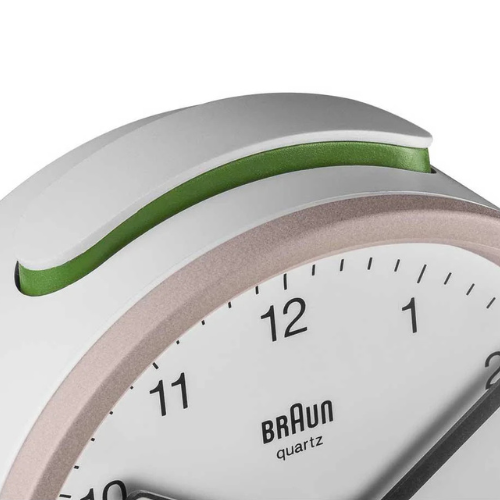 Braun Classic Analogue Alarm Clock in White/Rose 8cm BC12PW Main03
