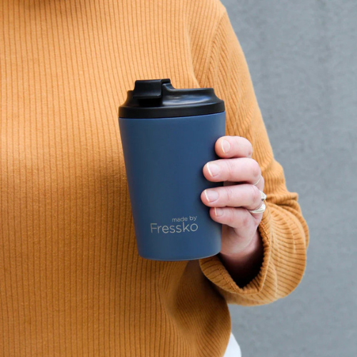 Fressko Camino 12oz Reusable Ceramic Lined Coffee Cup in Denim Life01