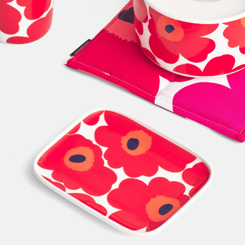 Marimekko | Oiva - Unikko Red Plate 15x12