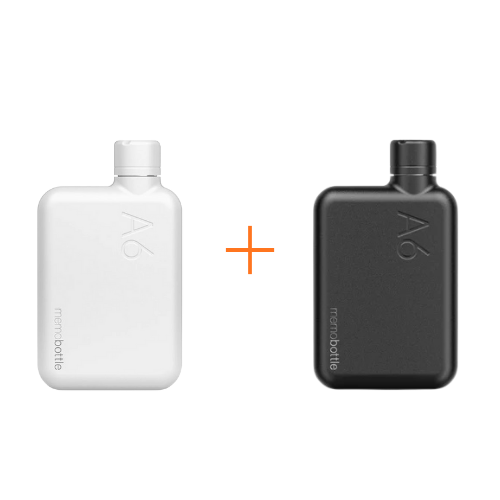 Memobottle A6 Waterbottle Black + White Mundle Main01