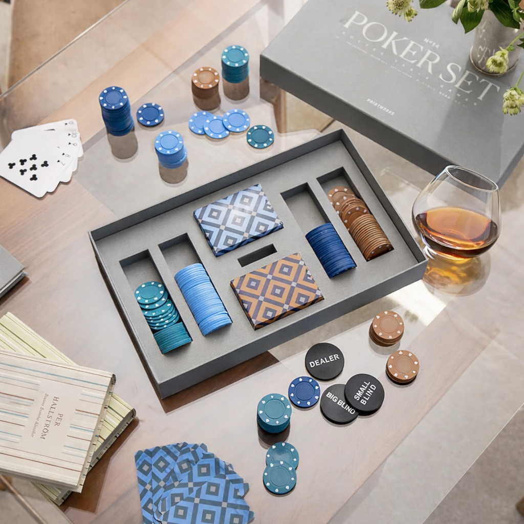 Printworks Poker Set + Normann Copenhagen Cognac Glass Set Life099
