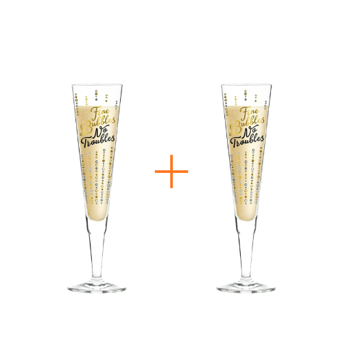 Ritzenhoff | Champus Champagne Glass Set of 2 by Oliver Melzer