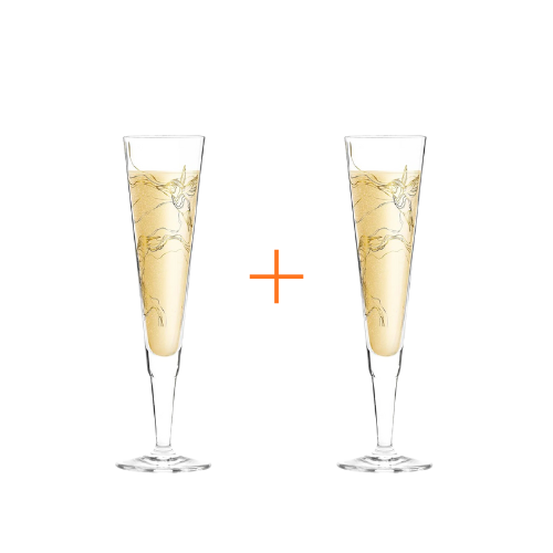 Ritzenhoff | Champus Champagne Glass Set of 2 by Marvin Benzoni
