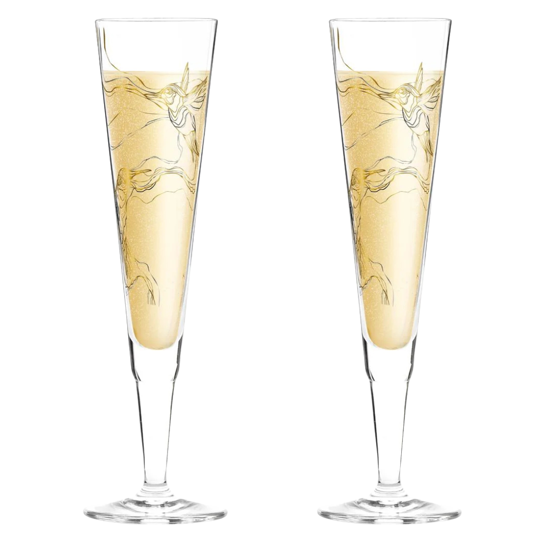 RITZENHOFF CHAMPUS CHAMPAGNE GLASS MARVIN BENZONI 1070278 Set of 2 Main02