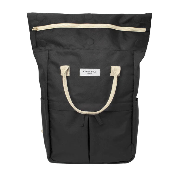 KIND BAG MEDIUM BACKPACK OPEN PEBBLE BLACK